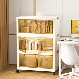 ZD801-806 デザインモダン プラスチック製 多機能 防塵収納ボックス 厚型 透明キャビネット 家庭用 組み立て不要 - Product Image 2