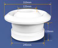 Diffuseur de plafond moderne en alliage d'aluminium pour climatiseur, 250 mm, avec installation facile