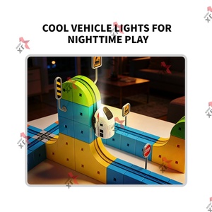Ultimi Prodotti 2026: <span class=keywords><strong>Pista</strong></span> per Auto da Corsa Elettrica Flessibile USB-Powered STEM DIY, Set Treno Magnetico da 101 Pezzi per Bambini - Product Image 4