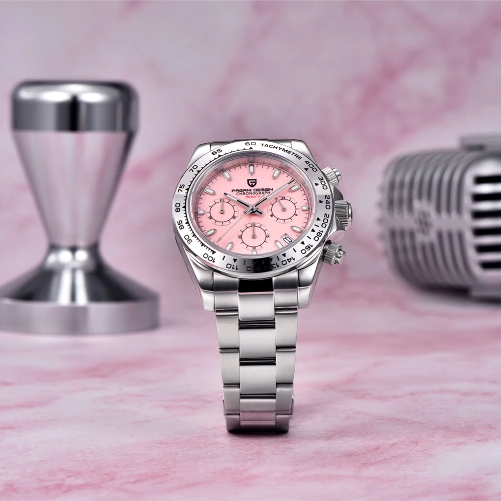 PAGANI DESIGN 1727 Pink Men's Sports Quartz Watch - Luxury