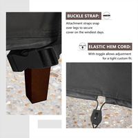 Housse de protection pour meuble d'extérieur Table carrée noire pour table de jardin