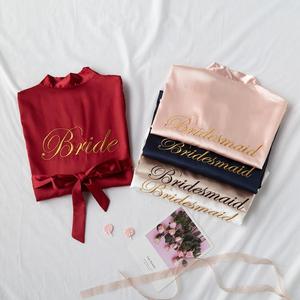Wholesale Color Bridesmaid Silk <strong>Satin</strong> Kimono <strong>Robes</strong> Luxury Bridal <strong>Robe</strong> Bridesmaid Dresses <strong>Robes</strong> Women's Sleepwear - Product Image 2