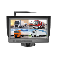 Kit de caméra de recul sans fil AHD 4 canaux 10 pouces 12-24V 720P HD vision nocturne pour semi-remorque tracteur moniteur de stationnement