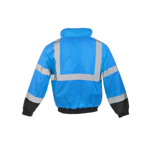 High Visibility Safety Jacket with Reflective Strips <b>Waterproof</b> Heavy Duty <b>Work</b> Jacket - Product Image 3