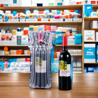 Sac de colonne d'air en plastique personnalisé, emballage de bouteille de vin rembourré antichoc, film protecteur gonflable pour stockage sécurisé, expédition