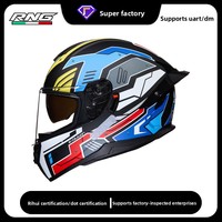 Casque de moto intégral personnalisé avec visière double lentille pour casque audio et grand spoiler - Certifié 3C/DOT