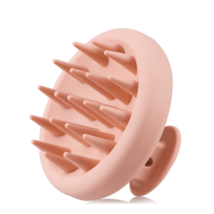 Brosse de massage du cuir chevelu compacte personnalisable avec logo, coussinets ventilés et poils en silicone doux pour l'élimination des pellicules - Product Image 1