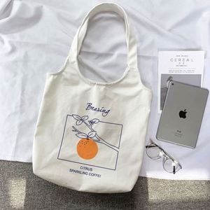 Sac fourre-tout en toile biologique réutilisable de style japonais pour étudiants, avec imprimé de dessin animé mignon, idéal pour le shopping en gros - Product Image 5
