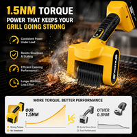 Brosse à gril LED pour barbecue extérieur, résistante au feu, brosse de nettoyage pour barbecue, batterie 2000 mAh, brosse à gril électrique