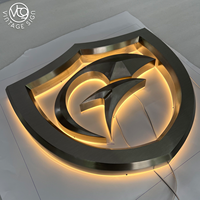 Lettres en relief LED rétroéclairées personnalisées, enseigne en métal, miroir argenté, IP65, étanche, affichage de logo pour bureau, magasin, extérieur