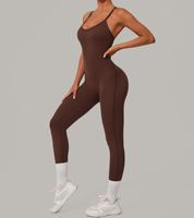 Combinaison Aoyema pour femme, respirante, à bretelles réglables croisées, effet push-up fessier, dos élégant, idéale pour le sport