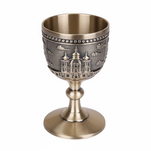 Barware Bière Gobelet Verre À Vin En Gros Fabricant Gravé Conception Gobelet À Vin Couleur Dorée Accessoire De Table - Product Image 1