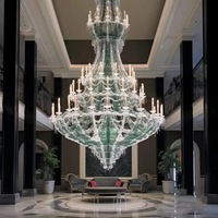 Lustre en cristal décoratif en émail pour lustres de design d'intérieur personnalisé ODM grande suspension pour hall d'hôtel
