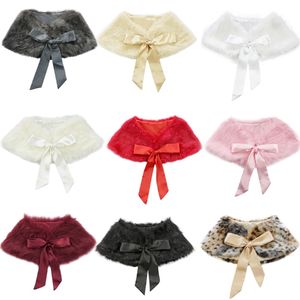 ガールズプリンセスフェイクファーボレロショルダーケープウェディングショールラップストールプリンセスショールストールシュラグ - Product Image 1