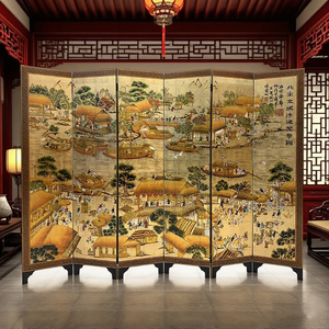 Màn ngăn trong nhà in tranh thủ công truyền thống Bản đồ thịnh vượng của Biên Liêu thời nhà Tống Bắc - Product Image 4