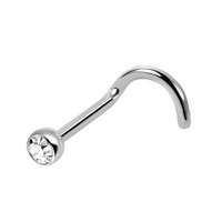 Vis pour le nez en acier inoxydable, bijoux en acier inoxydable CZ, Piercing pour le corps, 1 unité
