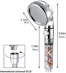3-mode Portable Ionic <strong>Shower</strong> Head Mineral Stones PC Plastic Water-saving Rain <strong>Hand</strong> Held <strong>Shower</strong> <strong>Hand</strong> - Product Image 1