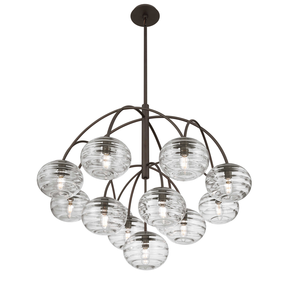 Grande <span class=keywords><strong>lampadario</strong></span> a 12 luci in vetro, stile industriale contemporaneo, <span class=keywords><strong>con</strong></span> <span class=keywords><strong>sfere</strong></span> in vetro testurizzato per cucina, USA - Product Image 2