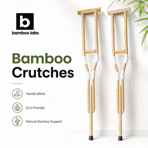 Muletas de Bambú Natural con Certificación CE Clase II, Altura Ajustable, Ligeras, Soporte para Personas Mayores - Product Image 5