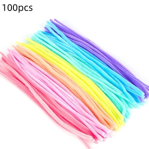 100 piezas creativas de tubo de vástago de chenilla limpiador de tuberías artesanía <span class=keywords><strong>Fuzzy</strong></span> Sticks <span class=keywords><strong>Wire</strong></span> <span class=keywords><strong>Craft</strong></span> para creativo hecho a mano Diy Art <span class=keywords><strong>Craft</strong></span> Project - Product Image 2