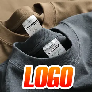 100% Cotton Plain Oversized Fitness Muscle Fit T Shirt Heavy Weight Custom Foam 3d Logo Gym Wear Men Puff Print Tee T Shirt