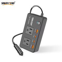 Convertisseur de puissance pour voiture 200W, allume-cigare, DC 12V vers AC 110V, convertisseur pour camion 24V vers AC, onduleur de batterie de voiture