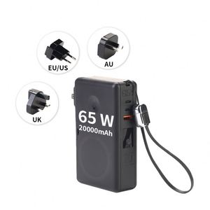 Batterie externe multifonction personnalisée, portable, avec port USB magnétique, charge rapide 65W, adaptateur de voyage inclus - Product Image 1