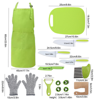 KITCHENCARE Ensemble de couteaux de cuisine Montessori sécuritaires pour enfants, planche à découper en plastique, couteaux de cuisine pour tout-petits