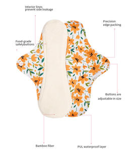 Set Pak 4/<span class=keywords><strong>M</strong></span>/L/XL Bantalan Kain Menstruasi Dapat Dipakai Ulang Bambu Kebersihan Dapat Dicuci Pembalut Handuk Serbet untuk Wanita Anak Perempuan - Product Image 5