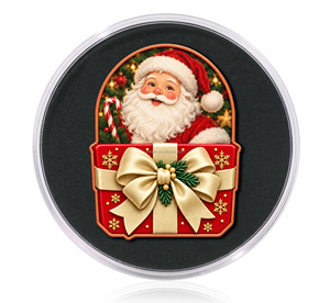 Koin Tembaga Murni 1oz .999 Bentuk Tidak Beraturan Santa Claus Natal Berwarna Pohon Natal Suvenir Liburan Koin Bullion 1 Ons - Product Image 2