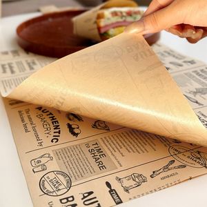 Custom Logo Printed Biodegradable Eco-Friendly Disposable <b>Wrapping</b> <b>Paper</b> Food Grade Greaseproof Coated for Sandwich - Product Image 5