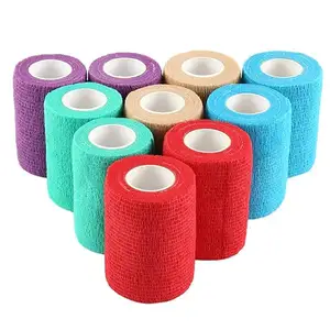 2023 Latest Elastic Non-Woven Sports Medical Consumables Colored Print Cohesive Bandage Ozone Disinfecting Class I Instrument