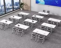 Table de réunion moderne pliable, table de formation modulaire grande taille à plateau relevable pour école et bureau, mobile