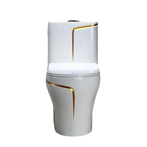 Triều châu thiết bị vệ sinh thiết kế hiện đại Gunmetal dòng vàng gốm <span class=keywords><strong>WC</strong></span> bát và bệ lưu vực một mảnh nhà vệ sinh đặt cho khách sạn - Product Image 4