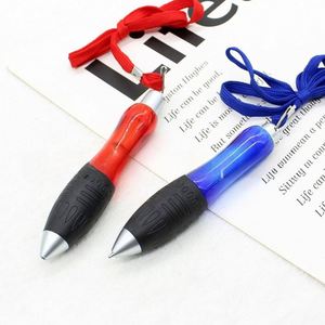 <b>Retractable</b> Short Fat Ballpoint With Lanyard and Black Leather Pouch, Custom Logo Multifunctional Promotional <b>Pen</b> - Product Image 3