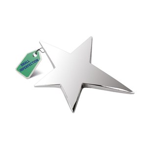 Trofeo Estrella Premiado, Impreso con UV en Vidrio y Cobre, para Ferias Comerciales y Bienvenida, con Defectos - Product Image 1