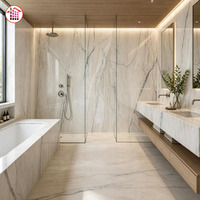 Marbre blanc naturel de luxe, coupé sur mesure pour revêtement mural de salle de bain, carrelage de sol, projet de construction de salle de bain en Amérique du Nord