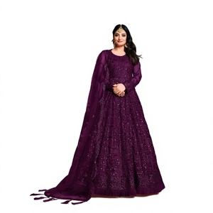 Hot Selling Wedding Dress Salwar Kameez for Party Wear <b>Net</b> Material Customizable Embroidery Indian Exporter Wholesale Price - Product Image 1