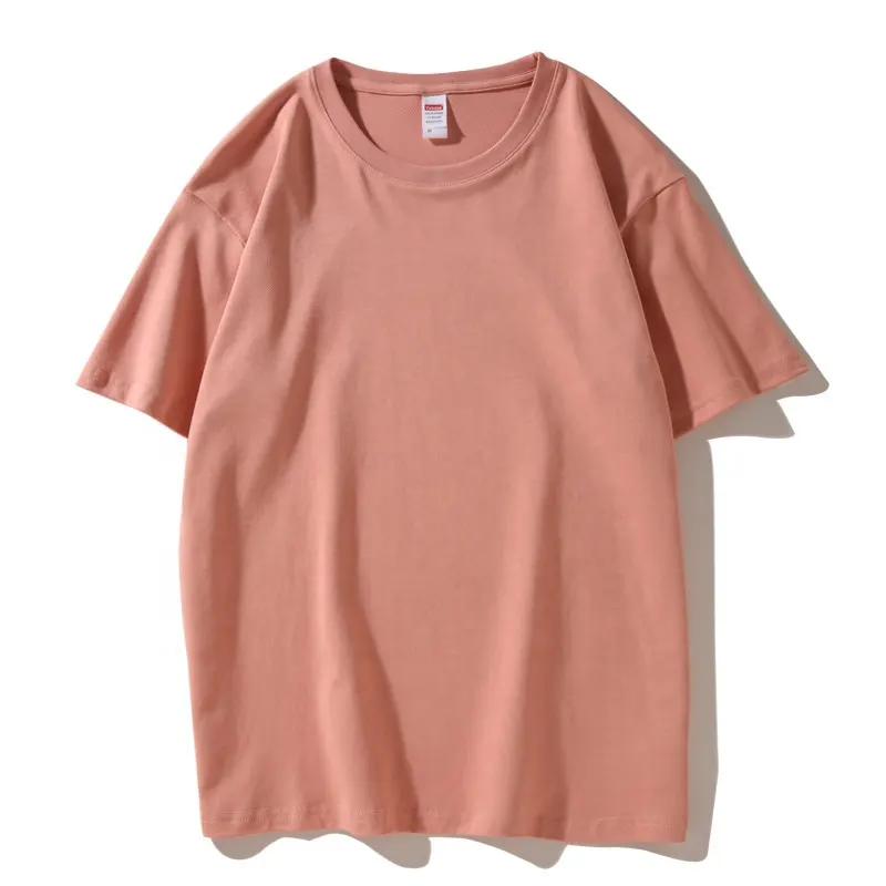 Camiseta de algodón transpirable para mujer, camiseta de manga corta con cuello redondo de Color sólido para actividades al aire libre