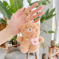 Promotie: 12cm Schattige Mini Teddybeer van Zacht Pluche, Pluizig Sleutelhanger Speelgoed, Kawaii Knuffeldier, Tas Charm, Hangertje