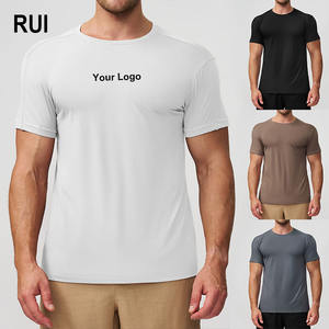 T-shirt pour homme RUIQUWIN, à séchage rapide, manches courtes, hauts de sport, évacuation de l'humidité, cyclisme, course à pied, vêtements de sport, coupe régulière, vêtements de gym - Product Image 1