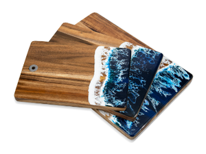 Planche à découper rectangulaire multifonction en résine et bois d'acacia, conçue pour l'eau de mer, pour la cuisine - Product Image 4