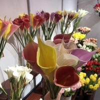 Haute qualité O-0525 décoratif vraie touche blanc coloré fête de mariage décoration de la maison Pu fleurs artificielles Calla Lily