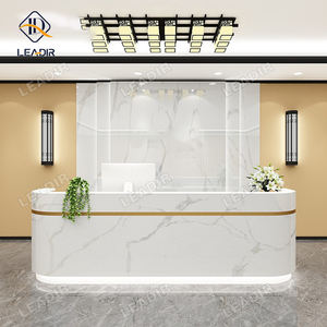 Moderna vernice minimalista legno metallo registratore di <span class=keywords><strong>cassa</strong></span> salone di bellezza <span class=keywords><strong>Bar</strong></span> Reception Logo personalizzato Front Desk - Product Image 5