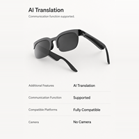 Lunettes Intelligentes de Traduction Audio, Lunettes de Soleil à Commande Tactile, Assistant Vocal, Appels Téléphoniques, IPX4, Légères (36g), Cadeau d'Affaires et de Voyage