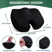 Coussin de siège en mousse à mémoire de forme tissé en U, respirant, orthopédique, pour voiture, soulagement de la douleur au coccyx et soutien des hanches, certifié OEKO-TEX, vente en gros