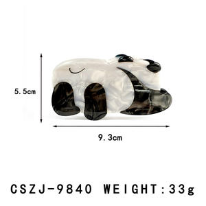 Yyi 9.3cm प्यारा sleing बिल्ली और पांडा जानवर के पंजा क्लिप उत्कीर्ण बाल पंजे बालों वाली महिलाओं - Product Image 2