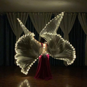 LED Luminous Silver Yellow Light Split Cape Halloween Belly <b>Dance</b> Performance Clothing Wings Props NEW ARRIVALS Party Novelties - Product Image 2