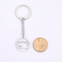 Fibonacci Spirale Pendentif Porte-clés Géométrie Sacrée Ratio D'or Symbole En Acier Inoxydable Minimalisme Porte-clés Pour Hommes Femmes