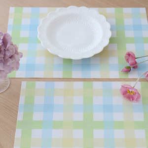 Mantel individual minimalista japonés con estampado floral morado y a cuadros amarillos, tejido, aislante del calor, antiescaldaduras, verano 2021 - Product Image 2